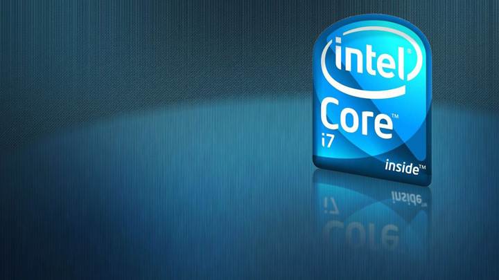 Intel Core i7 Logo And Blue Background